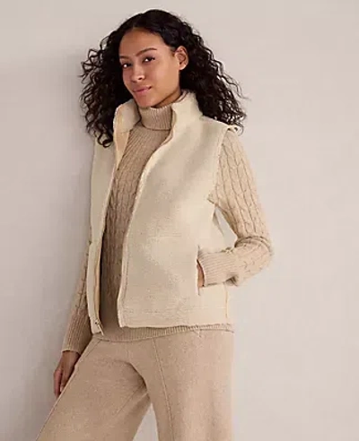 Ann Taylor Haven Well Within Faux Suede And Sherpa Reversible Vest In Neutral