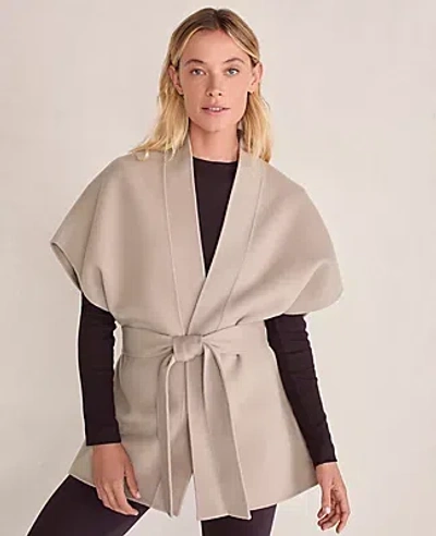 Ann Taylor Haven Well Within Wool Blend Tie-front Vest In Neutral