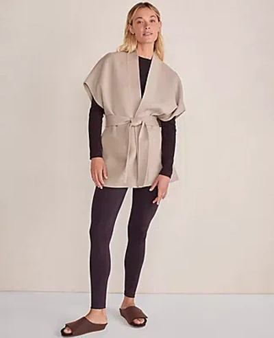 Ann Taylor Haven Well Within Wool Blend Tie-front Vest In Neutral