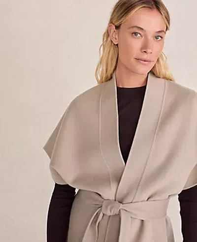 Ann Taylor Haven Well Within Wool Blend Tie-front Vest In Neutral