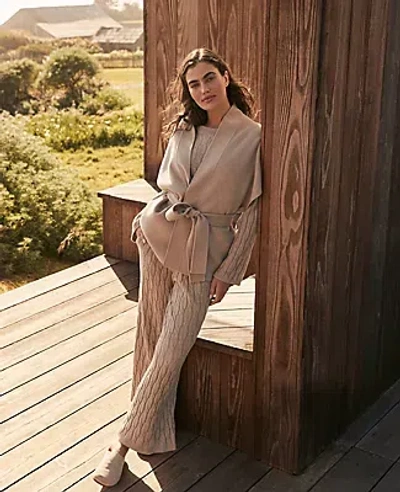 Ann Taylor Haven Well Within Wool Blend Tie-front Vest In Neutral