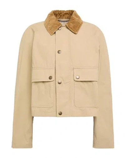 Burberry Beige Cropped Cotton Jacket In Brown