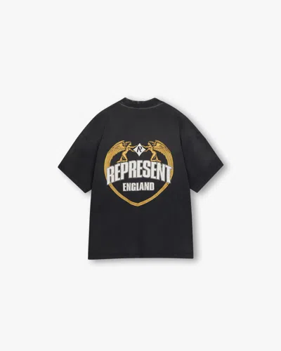 Represent Boxy Angel Border Logo Graphic Tee In Blue