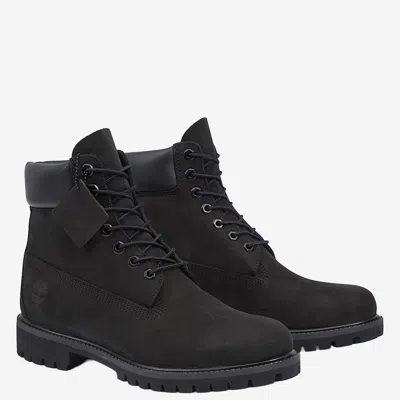 Timberland Brlack Water-proof Boots With Logo Plate In Black