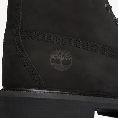 Timberland Brlack Water-proof Boots With Logo Plate In Black