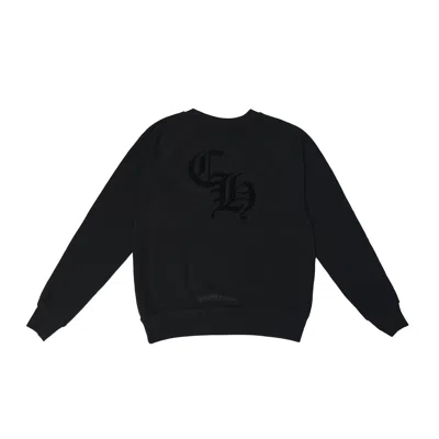 Chrome Hearts Cemetery Cross Blind Spot Crewneck Sweatshirt Black In Black