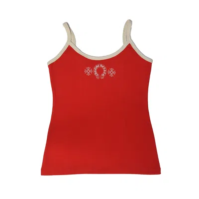 Chrome Hearts Horseshoe Logo Tank Top Red White In Red