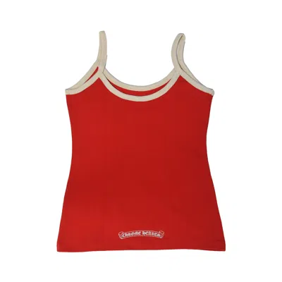 Chrome Hearts Horseshoe Logo Tank Top Red White In Red