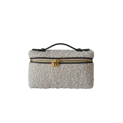 Loro Piana Boucle Alpaca L19 Extra Pocket Pouch White