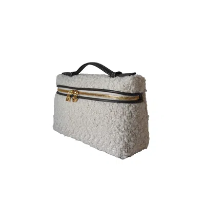 Loro Piana Boucle Alpaca L19 Extra Pocket Pouch White