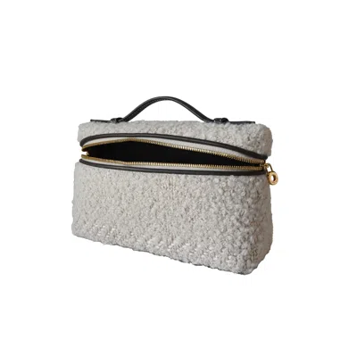 Loro Piana Boucle Alpaca L19 Extra Pocket Pouch White