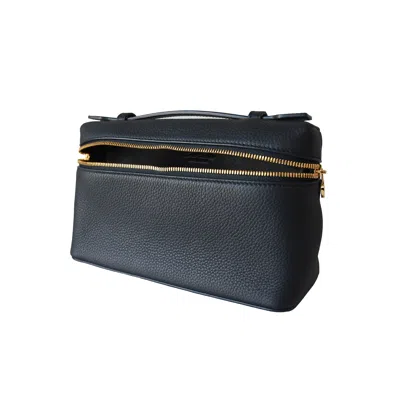 Loro Piana Leather Extra Pocket L19 Pouch Navy Blue
