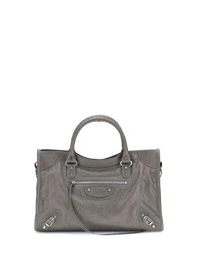 Balenciaga Medium Lambskin Shoulder Bag In Gray