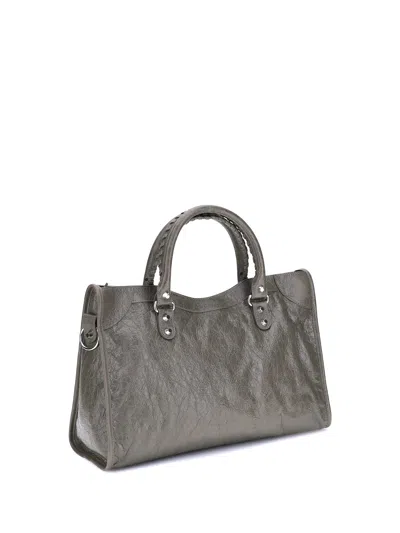 Balenciaga Medium Lambskin Shoulder Bag In Gray