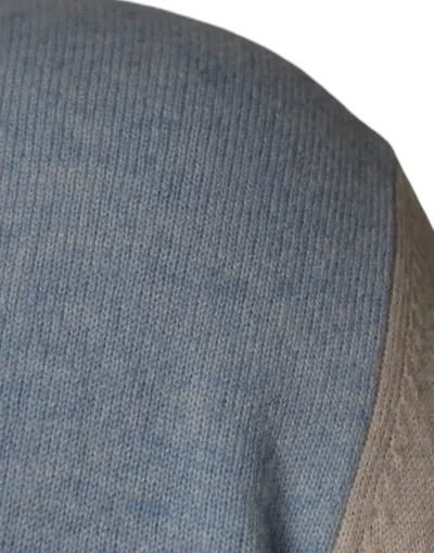 Pre-owned Ballantyne Multicolor Patterned Collared Long Sleeves Pullover Men's Sweater ()