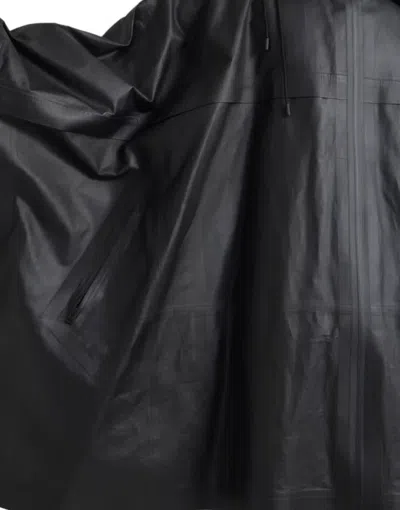 Bottega Veneta Oversized Leather Trench Coat In Black