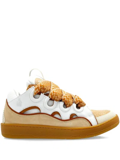 Lanvin Chunky Sole Cut-out Sneakers In White