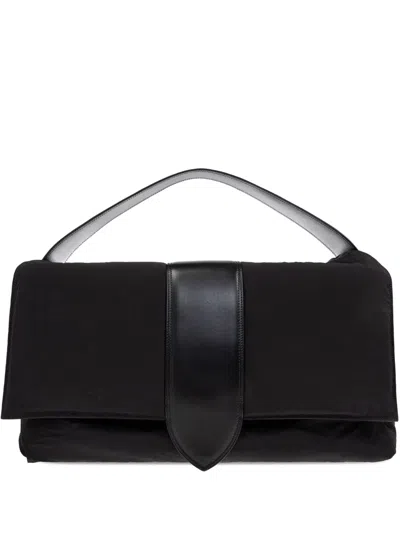 Jacquemus Men Padded Tote Bag With Leather Trim In Black