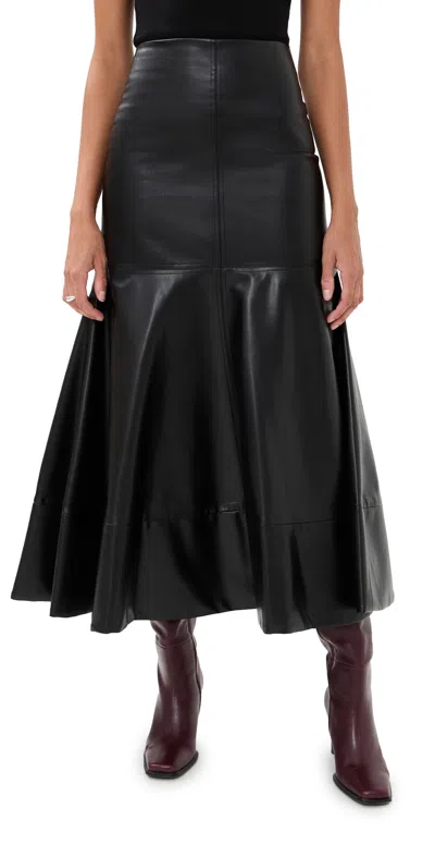 A.w.a.k.e. A. W.a. K.e. Mode Flared Hem Skirt Black In Black