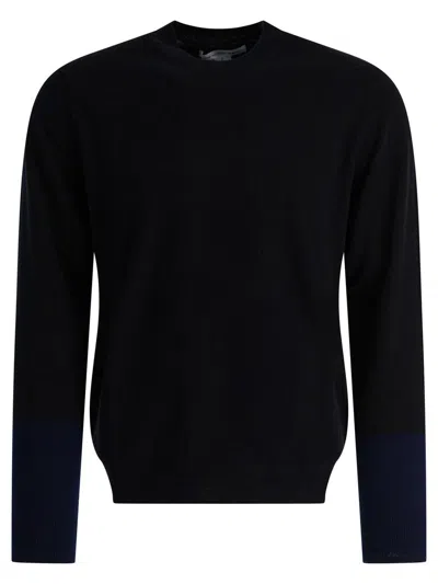 Comme Des Garçons Wool Crew Neck Sweater Knitwear Black In Black