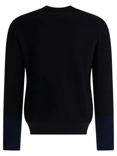 Comme Des Garçons Wool Crew Neck Sweater Knitwear Black In Black