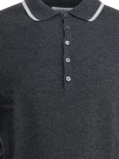 Thom Browne Browne 65 Polo Shirts Black In Black