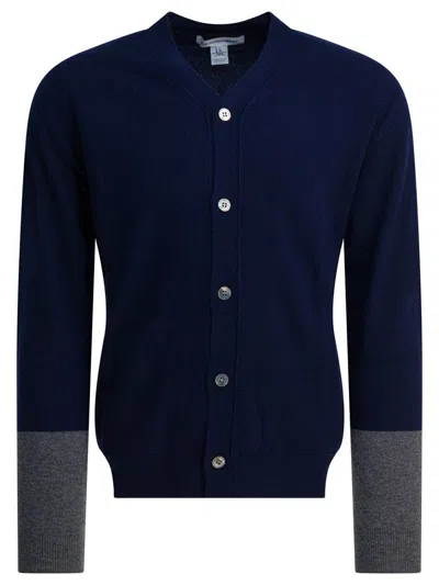 Comme Des Garçons Forever V Neck Cardigan In Blue