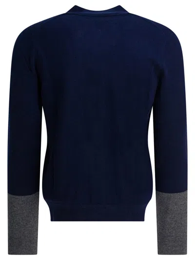 Comme Des Garçons Forever V Neck Cardigan In Blue