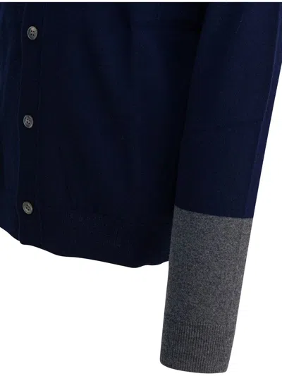 Comme Des Garçons Forever V Neck Cardigan In Blue