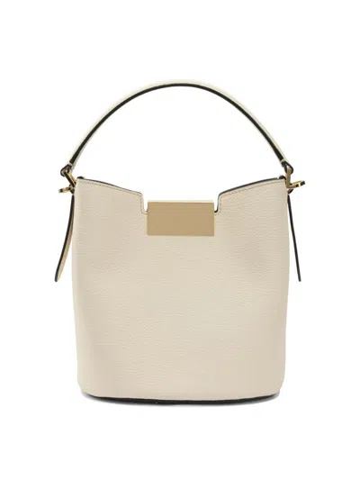 Marni Trunkaroo Shoulder Bag In Beige Leather In Sand