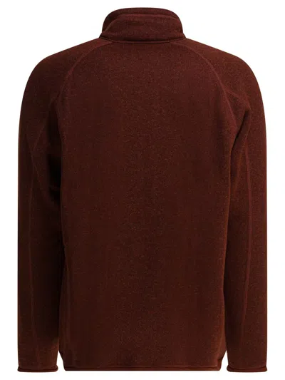 Patagonia Textured Full-zip Jacket In Dried Vanilla Brown In Red