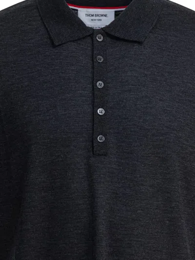Thom Browne 4-bar Polo Shirts Grey In Gray