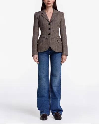 Smythe Three Button Blazer In Brown