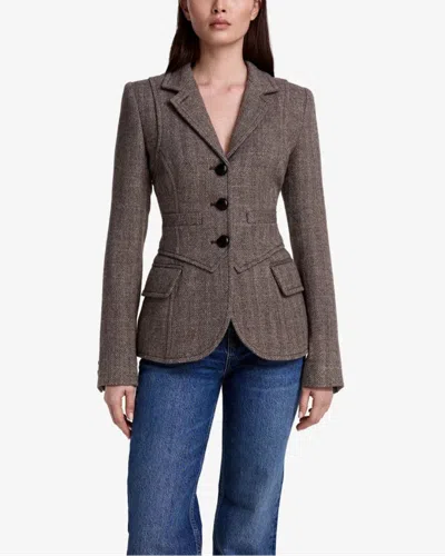 Smythe Three Button Blazer In Brown
