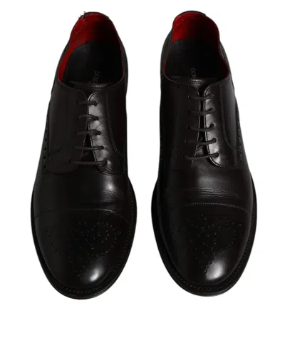 Pre-owned Dolce & Gabbana Black Calfskin Leather Derby Men Dress Men's Shoes ()