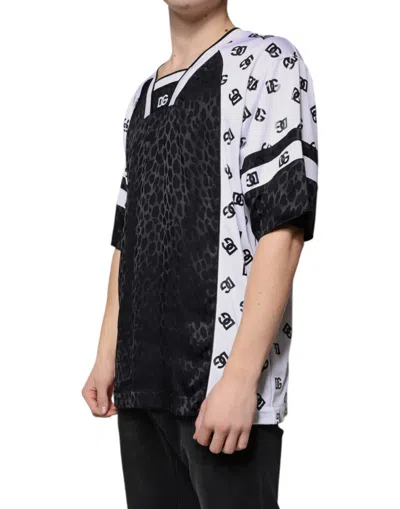 Dolce & Gabbana Black White Logo Men Short Sleeves Men's T-shirt In Multi