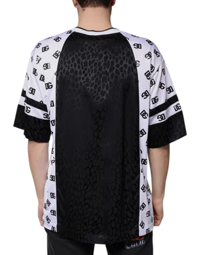 Dolce & Gabbana Black White Logo Men Short Sleeves Men's T-shirt In Multi