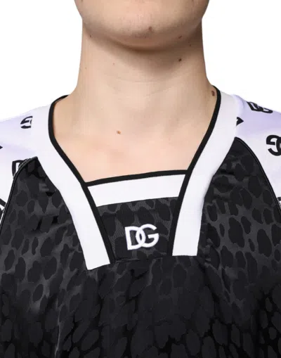 Dolce & Gabbana Black White Logo Men Short Sleeves Men's T-shirt In Multi