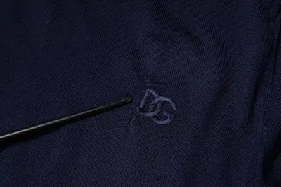 Pre-owned Dolce & Gabbana Blue Dg Logo Wool Crew Neck Pullover Men's Sweater ()