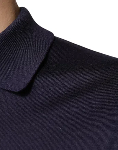 Pre-owned Dolce & Gabbana Blue Silk Collared Short Sleeves Polo Men's T-shirt ()