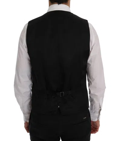 Dolce & Gabbana Elegant Striped Wool Blend Vest Men's Waistcoat In Blue