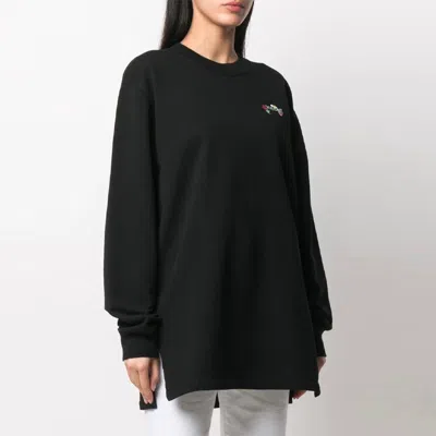 Off-white Embroidered Floral Arrow Sweatshirt Dress In Black