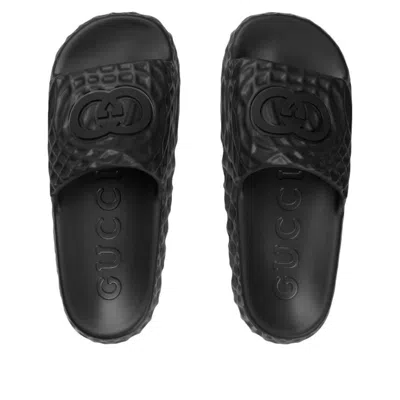 Gucci Water Ripples Slides 'interlocking G Black'