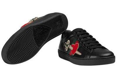 Gucci (wmns)  Ace Series Cowhide Sports Shoe 'black Green Red' In Multi