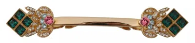 Dolce & Gabbana Gold Plated 925 Sterling Silver Crystal Collar Stop Men's Brooch In Gold