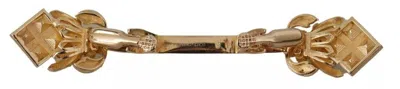 Dolce & Gabbana Gold Plated 925 Sterling Silver Crystal Collar Stop Men's Brooch In Gold
