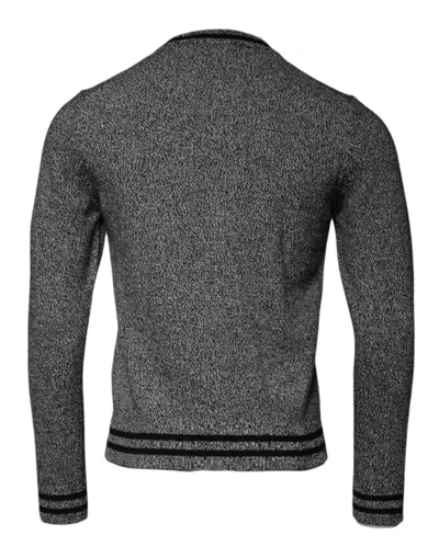 Dolce & Gabbana Gray Crown King Cashmere Pullover Men's Sweater In Gray