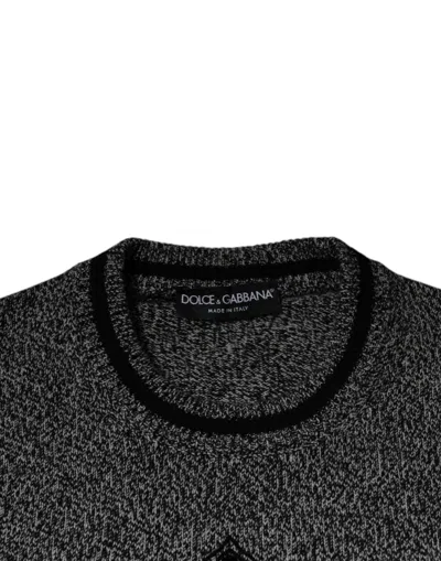 Dolce & Gabbana Gray Crown King Cashmere Pullover Men's Sweater In Gray