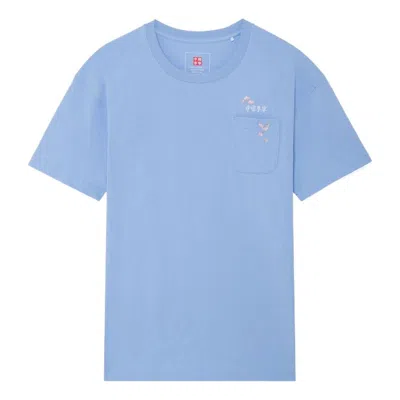 Li-ning Cherry Blossom Graphic Pocket T-shirt 'blue'