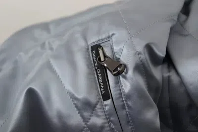 Dolce & Gabbana Light Blue Bomber Coat Men Jacket In Blue